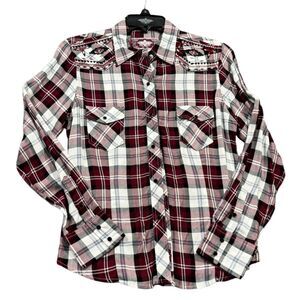 NEW Stars & Stripes Womens Pasadena Pearl Snap Button Front Shirt Size Small NWT